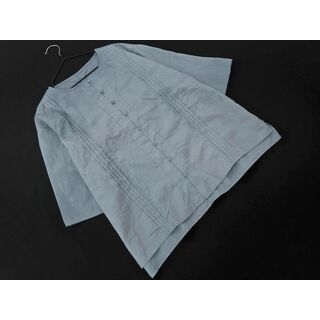 SELECT MOCA セレクトモカ ナイロン 100％ タック ブラウス シャツ sizeF/青 ■◆ レディース(シャツ/ブラウス(長袖/七分))