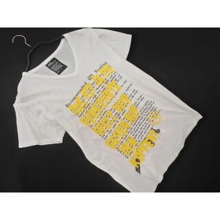 Design Tshirts Store graniph - Design Tshirts Store graniph デザインTシャツストアグラニフ プリント Vネック Tシャツ sizeS/白 ■◆ メンズ