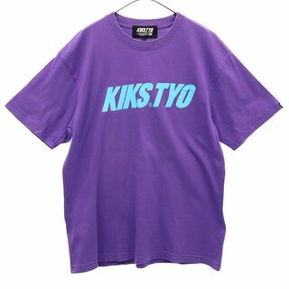 キックスティーワイオー(KIKS TYO)のキックスティーワイオー ロゴプリント 半袖 Tシャツ L パープル KIKS TYO メンズ(Tシャツ/カットソー(半袖/袖なし))