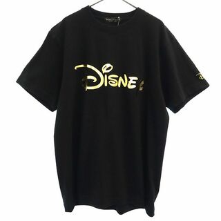 未使用 パニカム プラチナム ディズニーコラボ ロゴプリント 半袖 Tシャツ M ブラック PONEYCOMB PLATINUM Disney メンズ(Tシャツ/カットソー(半袖/袖なし))
