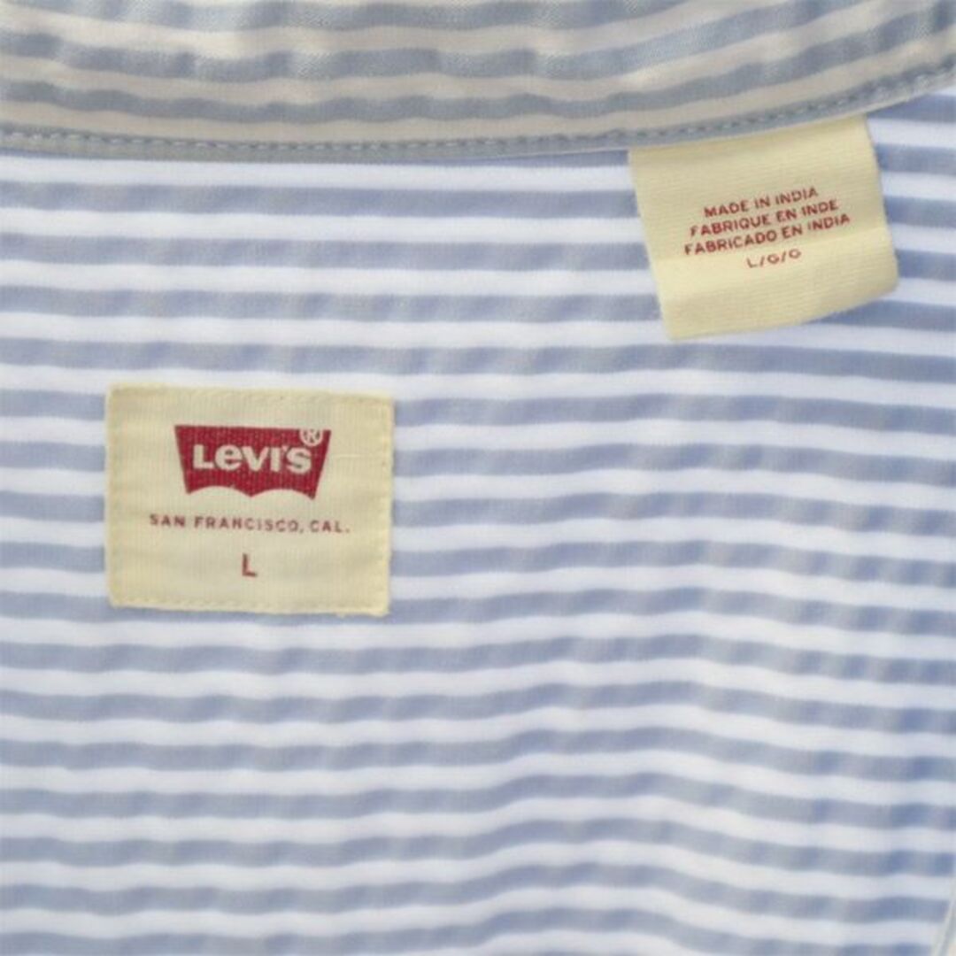 Levi's(リーバイス)のリーバイス ストライプ 半袖 シャツ L ブルー系 Levi's シアサッカー地 メンズ メンズのトップス(シャツ)の商品写真