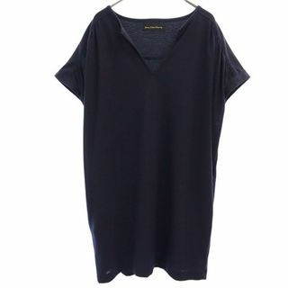 グリーンレーベルリラクシング 半袖 ワンピース ネイビー green label relaxing UNITED ARROWS レディース