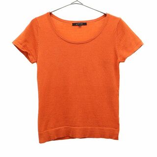 グランスール ウールブレンド 半袖 セーター 38 オレンジ grande soeur ニット レディース(ニット/セーター)