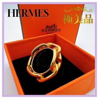 エルメス(Hermes)のエルメス　HERMES スカーフリング　シェーヌ　ダンクル　ゴールド　極美品(バンダナ/スカーフ)