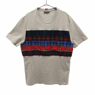 ヒルフィガー エディション 切替 半袖 Tシャツ M グレー系 HILFIGER EDITION チェック トミーヒルフィガー メンズ(Tシャツ/カットソー(半袖/袖なし))