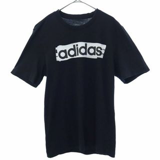 アディダス(adidas)のアディダス プリント 半袖 Tシャツ L ブラック adidas クルーネック メンズ(Tシャツ/カットソー(半袖/袖なし))