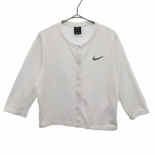 ナイキ(NIKE)のナイキ ワッペン 7分袖 カーディガン XL ホワイト NIKE レディース(カーディガン)