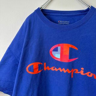 チャンピオン(Champion)のchampion チャンピオン　メンズプリントロゴ　半袖tシャツ　Lサイズ　青(Tシャツ/カットソー(半袖/袖なし))