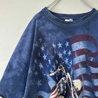 ビンテージ　古着　USA タイダイ　バイク　ハーレー　メンズ　半袖tシャツ　XL(Tシャツ/カットソー(半袖/袖なし))