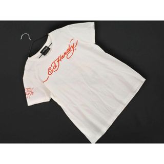 エドハーディー(Ed Hardy)のEd Hardy エドハーディー ロゴ プリント Tシャツ sizeL/白 ■◆ レディース(Tシャツ(半袖/袖なし))