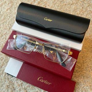 カルティエ(Cartier)の【未使用】Cartier サントス 眼鏡 サングラス ゴールド 希少品 入手困難(サングラス/メガネ)