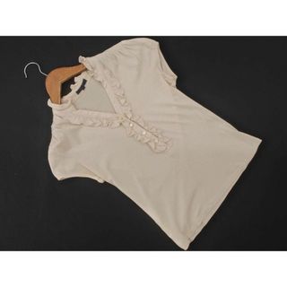 ロペ(ROPE’)のROPE ロペ フリル カットソー sizeM/ベージュ ■◆ レディース(カットソー(半袖/袖なし))