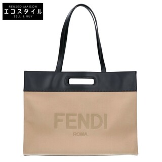 フェンディ(FENDI)のフェンディ 7VA480 レザーxキャンバス ロゴ ショッピング(トートバッグ)