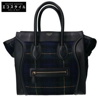 セリーヌ(celine)のセリーヌ ウール ツイード タータンチェック ラゲージミニショッパー(トートバッグ)