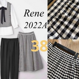 ルネ(René)の♡極美品♡ Rene 2022 ギンガムチェック スカート 希少 38(ひざ丈スカート)