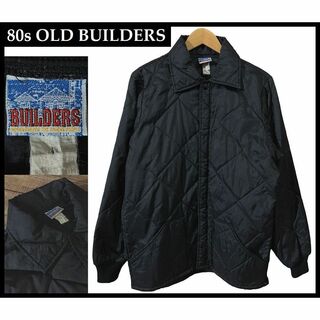 G② 80s BUILDERS ビルダーズ キルティング ジャケット 黒 M(ブルゾン)
