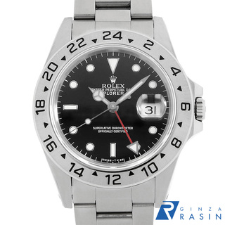 ロレックス(ROLEX)のロレックス エクスプローラーII 16570 ブラック オールトリチウム シングルバックル S番 メンズ 中古 腕時計(腕時計(アナログ))