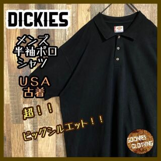ディッキーズ(Dickies)のディッキーズ メンズ 半袖 ポロシャツ 無地 黒 2XL USA古着 90s(ポロシャツ)
