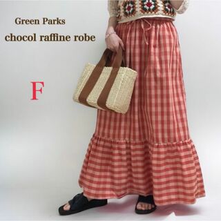chocol raffine robe - ショコラフィネ ローブ　ティアードスカート　F　ロングスカート　チェック　レッド