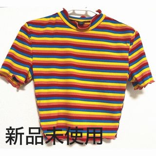 SHEIN - SHEIN ストライプレインボー Tシャツ 韓国 y2k