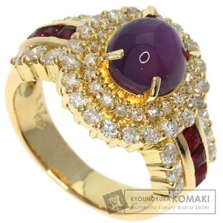 SELECT JEWELRY バイオレットスターサファイア ルビー ダイヤモンド リング・指輪 K18YG レディース(リング(指輪))