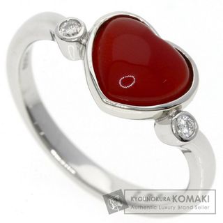 SELECT JEWELRY サンゴ 珊瑚 ダイヤモンド ハート リング・指輪 PT950 レディース(リング(指輪))