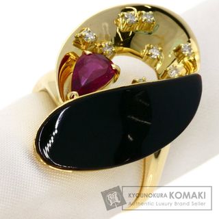 SELECT JEWELRY ルビー ダイヤモンド カルセドニー 着色 リング・指輪 K18YG レディース(リング(指輪))