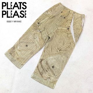 プリーツプリーズイッセイミヤケ(PLEATS PLEASE ISSEY MIYAKE)の★ PLEATS PLEASE イッセイミヤケ ★ デニム 転写 プリーツパンツ(その他)