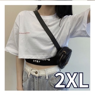 【数量限定】トップス 可愛い ホワイト レディース ヘソ出し 韓国(Tシャツ(半袖/袖なし))