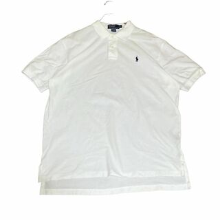 POLO RALPH LAUREN - ポロラルフローレン 半袖ポロシャツ 無地 ホワイト ポニー刺繍 夏物古着i26