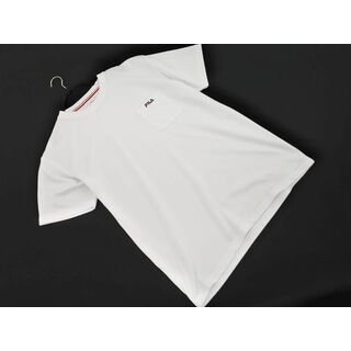 FILA フィラ 胸ポケット ロゴ 刺繍 トレーニングウェア カットソー sizeL/オフホワイト ■◆ メンズ