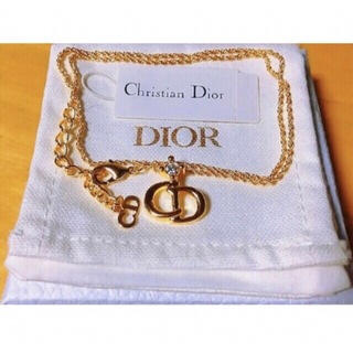 クリスチャンディオール(Christian Dior)のDior 人気 ストーン ネックレス 上品 ゴールド ロゴ CD(ネックレス)