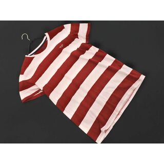 ホリスター(Hollister)のHollister ホリスター ボーダー ロゴ 刺繍 Tシャツ sizeS/赤ｘピンク ■◆ メンズ(Tシャツ/カットソー(半袖/袖なし))