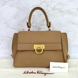 サルヴァトーレフェラガモ(Salvatore Ferragamo)のフェラガモ Ferragamo ハンドバッグ ガンチーニ ライトブラウン レザー(ハンドバッグ)