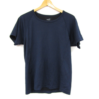 PUMA - プーマ 半袖Tシャツ 無地 袖ロゴ スポーツウェア トップス メンズ Mサイズ ネイビー PUMA