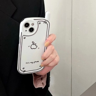【人気商品】　スマートフォン　ケース　iPhone15　リンゴ　個性的　(モバイルケース/カバー)