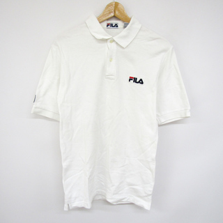 フィラ(FILA)のフィラ ゴルフ 半袖ポロシャツ ロゴ刺繍 カットソー スポーツウエア メンズ Sサイズ ホワイト FILA(ポロシャツ)