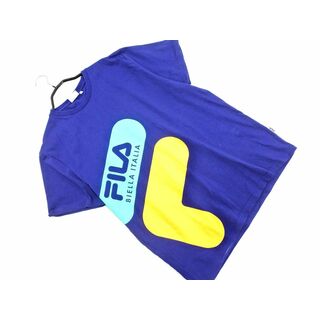 FILA フィラ BTS 着用モデル FM9357 ロゴ プリント Tシャツ sizeF/紺 ■◆ メンズ