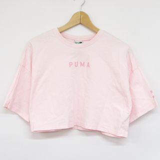 プーマ(PUMA)のプーマ 半袖Tシャツ 無地 ロゴ ラウンドネック トップス スポーツウェア コットン100% レディース XXSサイズ ピンク PUMA(Tシャツ(半袖/袖なし))