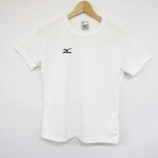 MIZUNO - ミズノ 半袖Tシャツ 無地 胸ロゴ ラウンドネック トップス スポーツウェア レディース Lサイズ ホワイト Mizuno