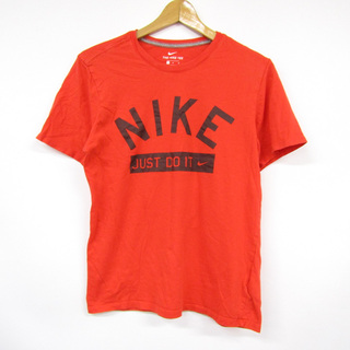 ナイキ(NIKE)のナイキ 半袖Tシャツ フロントロゴ スポーツウェア トップス コットン100% メンズ Mサイズ レッド NIKE(Tシャツ/カットソー(半袖/袖なし))