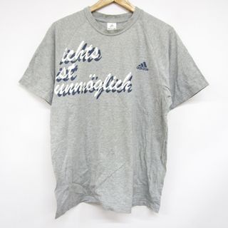 アディダス(adidas)のアディダス 半袖Tシャツ コットン100% トップス 大きいサイズ メンズ Oサイズ グレー adidas(Tシャツ/カットソー(半袖/袖なし))