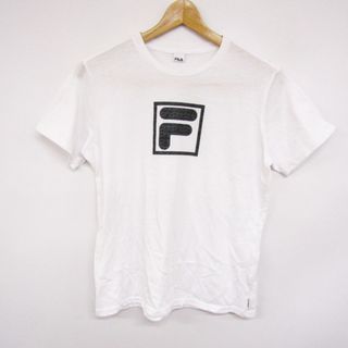 フィラ(FILA)のフィラ 半袖Tシャツ ロゴT ラウンドネック トップス スポーツウェア ランニング トレーニング レディース Lサイズ ホワイト FILA(Tシャツ(半袖/袖なし))