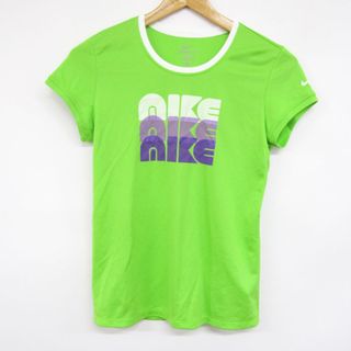 ナイキ(NIKE)のナイキ 半袖Tシャツ ロゴT ラウンドネック トップス スポーツウェア ランニング ドライフィット レディース Mサイズ グリーン NIKE(Tシャツ(半袖/袖なし))