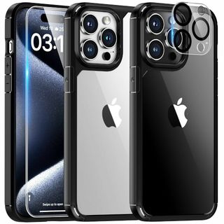 TAURI 5イン1 iPhone 15 Pro用ケース [黄ばみません] スク