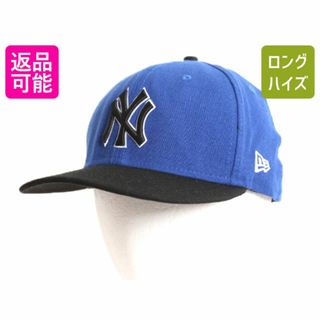 デッドストック ニューエラ x ヤンキース ベースボール キャップ 59.6cm 新品 NEW ERA  帽子 大リーグ MLB オフィシャル 野球 野球帽 青 黒(キャップ)