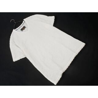 メンズビギ(MEN'S BIGI)のMEN'S BIGI メンズビギ Distinction Vネック Tシャツ sizeL/白 ■◆ メンズ(Tシャツ/カットソー(半袖/袖なし))