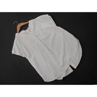 ルクールブラン(le.coeur blanc)のle.coeur blanc ルクールブラン Vネック ストライプ カットソー size38/白ｘ黒 ■◆ レディース(カットソー(半袖/袖なし))