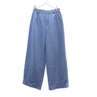 グリーンレーベルリラクシング ウールブレンド ワイドパンツ 38 ブルー green label relaxing UNITED ARROWS レディース(その他)