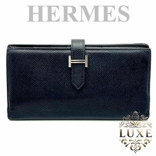 Hermes - 【極美品】エルメス ベアンスフレ ヴォーエプソン 長財布 黒 N2